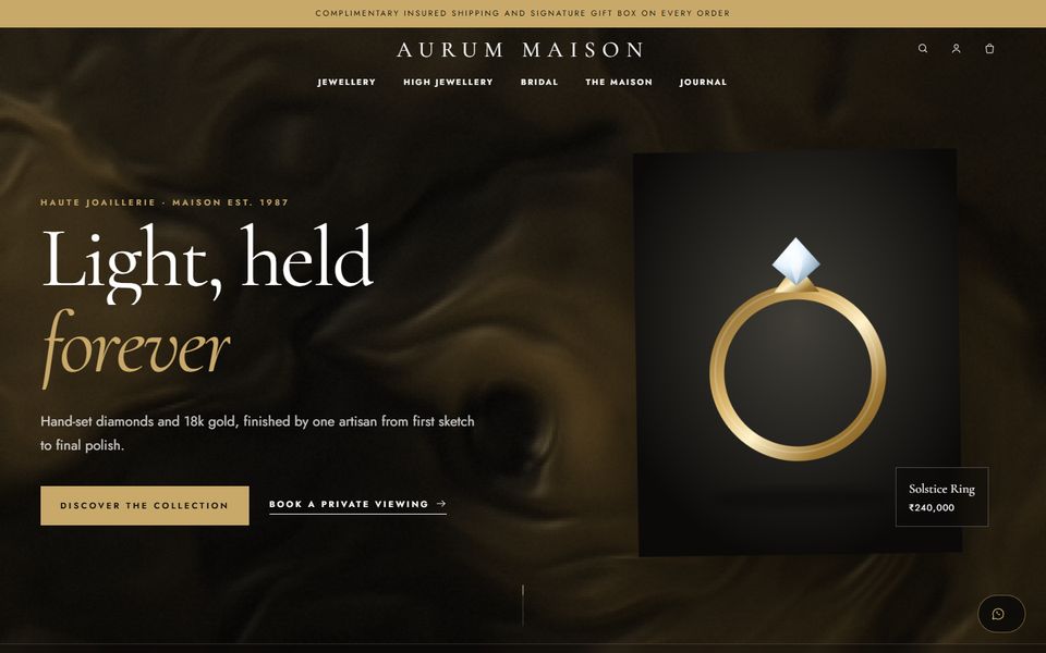 Aurum, a jewellery store theme