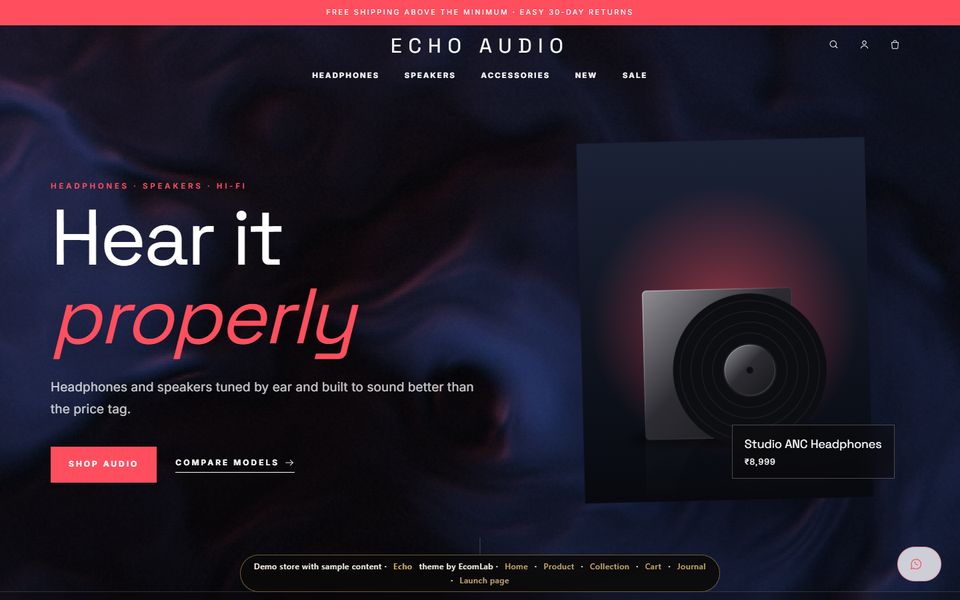Echo, a headphones store theme