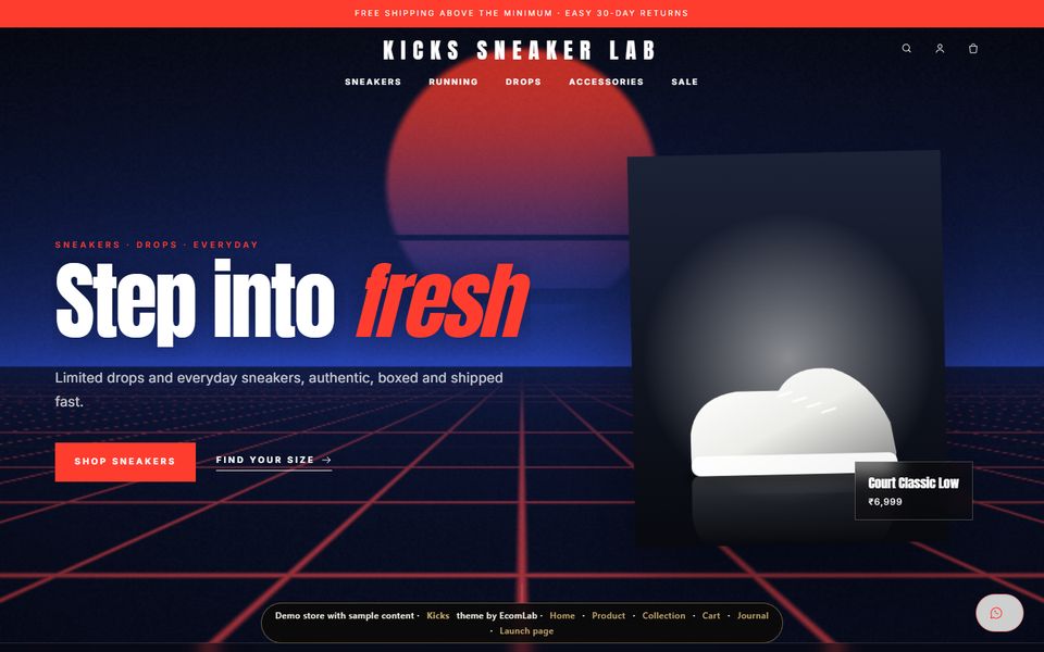 Kicks, a sneakers store theme