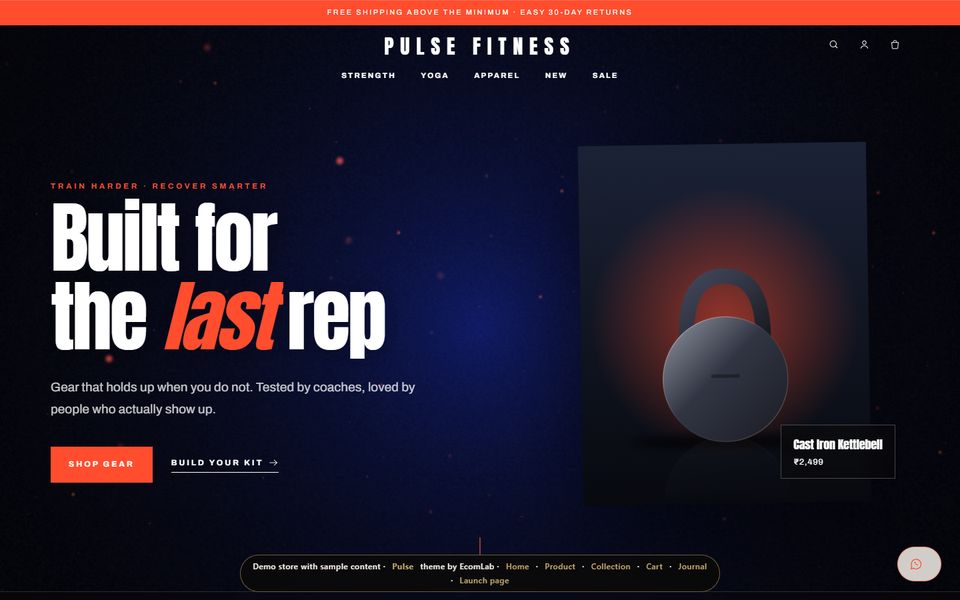 Pulse, a fitness store theme