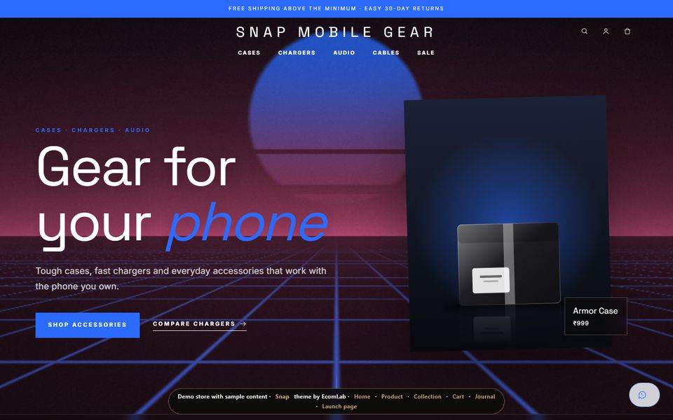Snap, a mobile accessories store theme